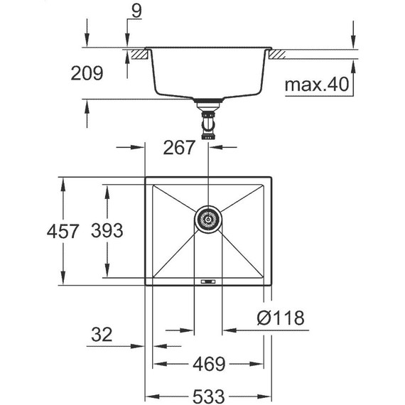 Кухонная мойка Grohe K700U 53 см 31654AP0, чёрный фото 5