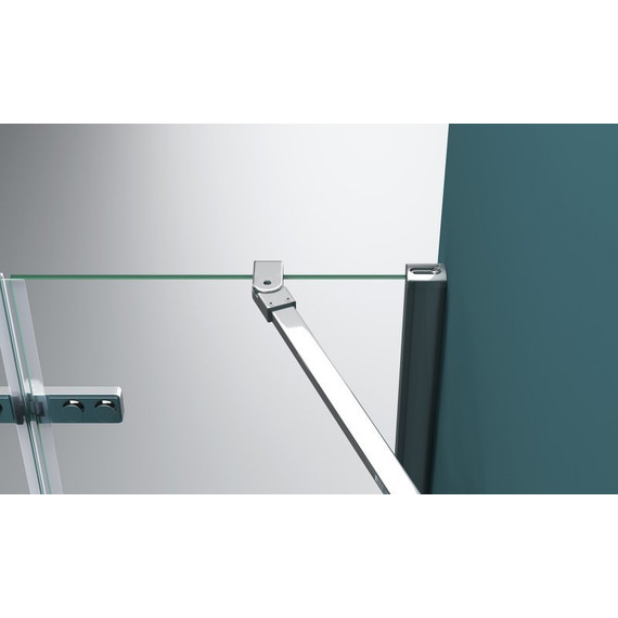 Душевая дверь BelBagno 90 см KRAFT-B-12-60/30-C-Cr-L, хром/прозрачное фото 4