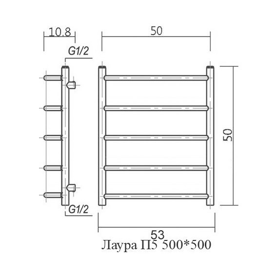 Полотенцесушитель водяной Domoterm Лаура П5 500х500 мм фото 5