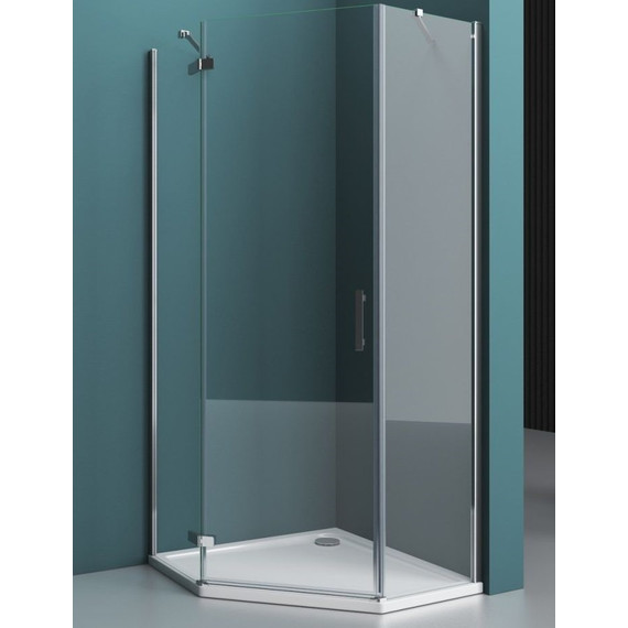 Душевое ограждение BelBagno 90х90 см KRAFT-P-1-90-C-Cr-L, хром/прозрачное фото 