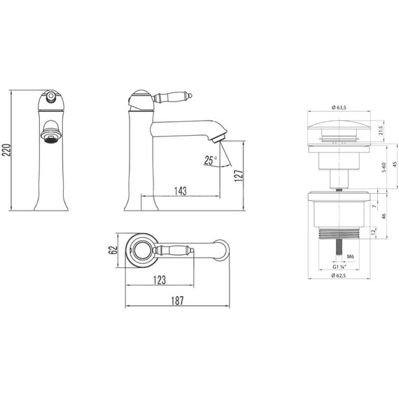 Смеситель для раковины Lemark Villa LM4837B, бронза фото 2