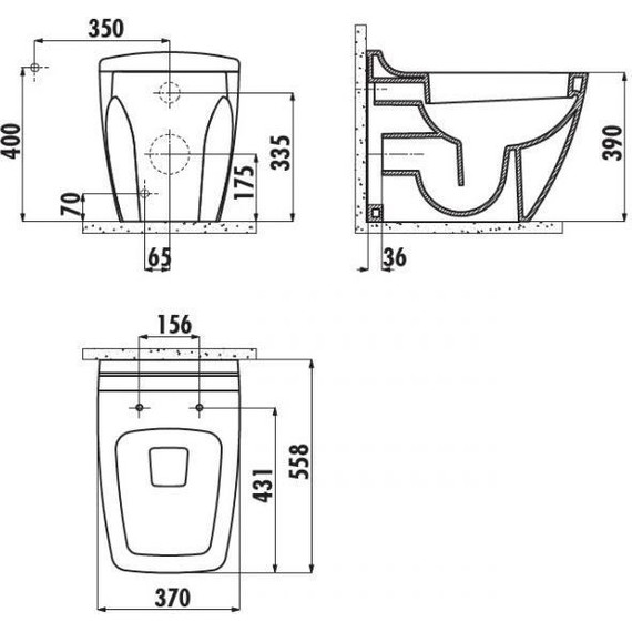 Унитаз приставной Creavit Bull BL350.00100 фото 2