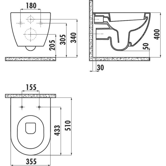 Унитаз-биде подвесной безободковый Creavit Free FE322.00500 со встроенным смесителем фото 5