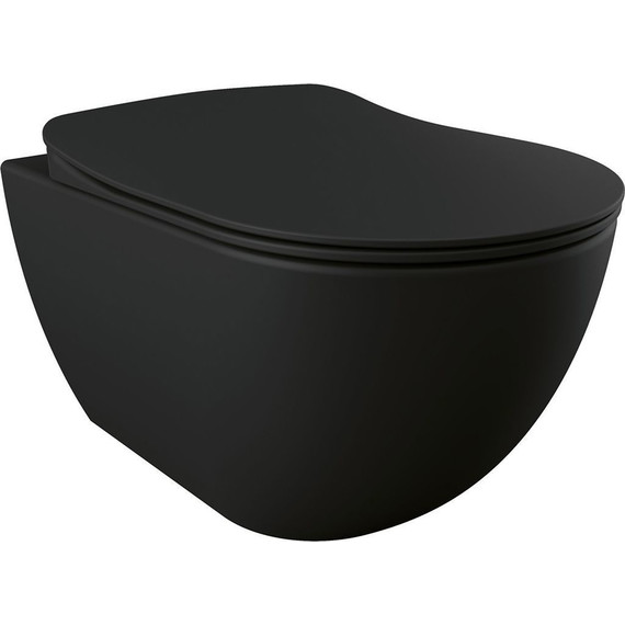 Унитаз подвесной безободковый Creavit Free FE322.H0100, черный матовый фото 