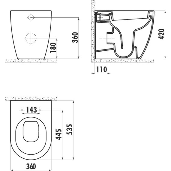 Унитаз-биде приставной Creavit Free FE350.00000 фото 4
