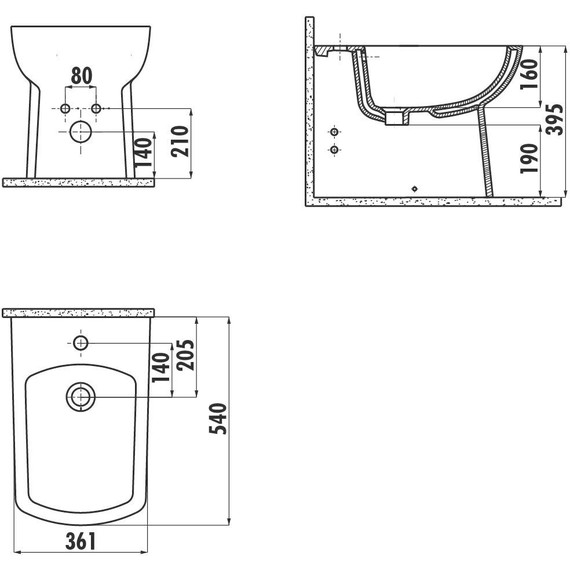 Биде напольное Creavit Lara LR500.00000 фото 2