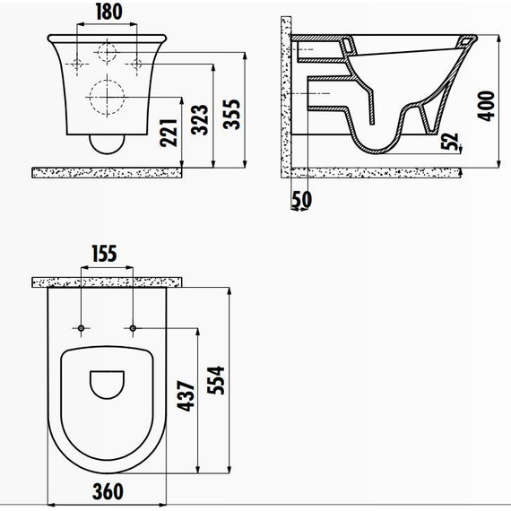 Унитаз подвесной Creavit Moon MO320.00100 фото 4