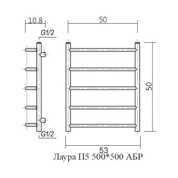 Полотенцесушитель водяной Domoterm Лаура АБР П5 500х500 мм, античная бронза фото 5
