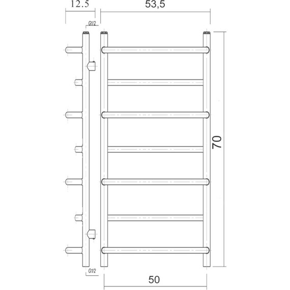 Полотенцесушитель водяной Domoterm Орфей АБР П7 500х700 мм, античная бронза фото 5