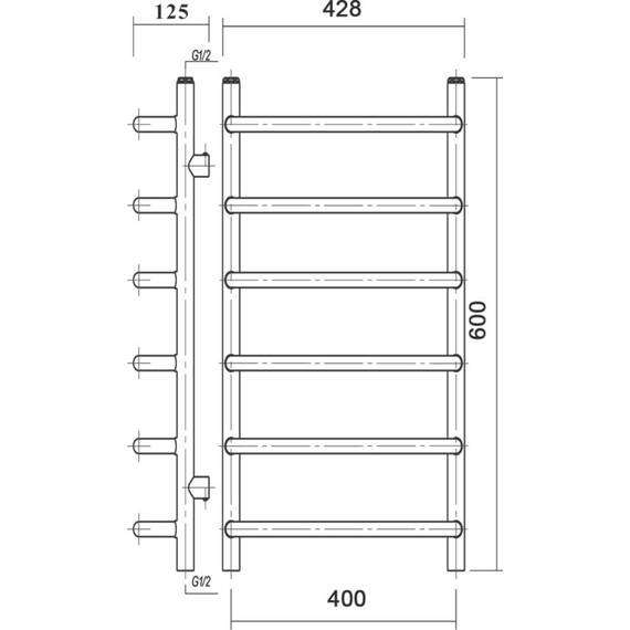 Полотенцесушитель водяной Domoterm Стефано АБР П6 400х600 мм, античная бронза фото 4