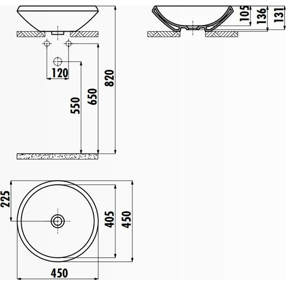 Раковина-чаша Creavit Mono 45 см MN045.40000, черный фото 3