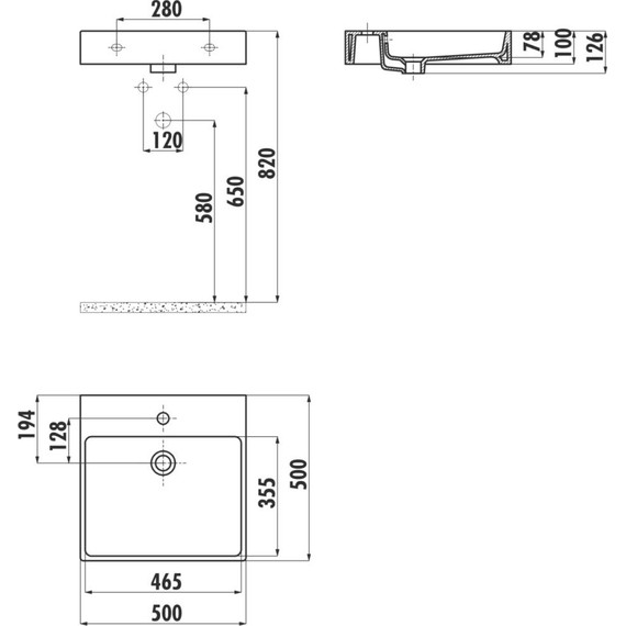 Раковина подвесная Creavit Next 50 см NX255.00000 - 3 Раковина подвесная Creavit Next 50 см NX255.00000 фото 3