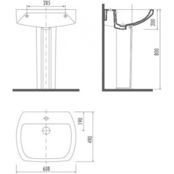 Раковина подвесная Creavit Spark 60 см SA060.000N0, с декором фото 3