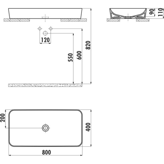 Раковина-чаша Creavit Ultra 80 см UL080.00000 - 2 Раковина-чаша Creavit Ultra 80 см UL080.00000 фото 2