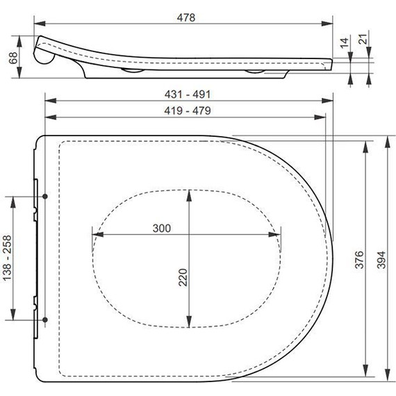 Сиденье с крышкой для унитаза Toto MH Slim микролифт TC514F - 2 Сиденье с крышкой для унитаза Toto MH Slim микролифт TC514F фото 2