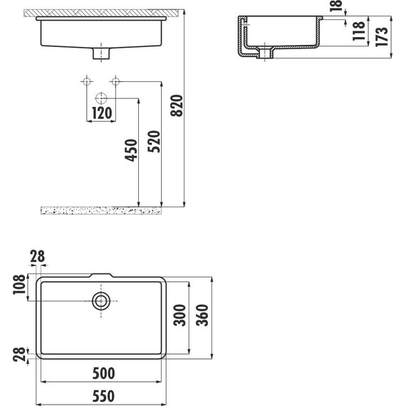 Раковина врезная под столешницу Creavit 50 см TP730.00000 - 4 Раковина врезная под столешницу Creavit 50 см TP730.00000 фото 4