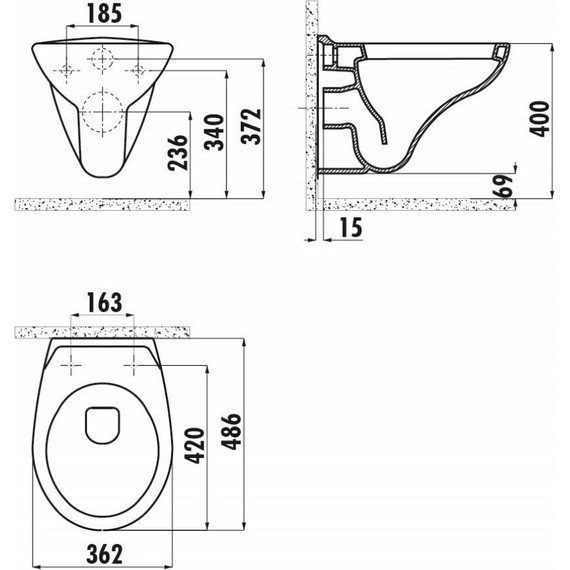 Унитаз подвесной Creavit Perla TP320.00100 - 2 Унитаз подвесной Creavit Perla TP320.00100 фото 2