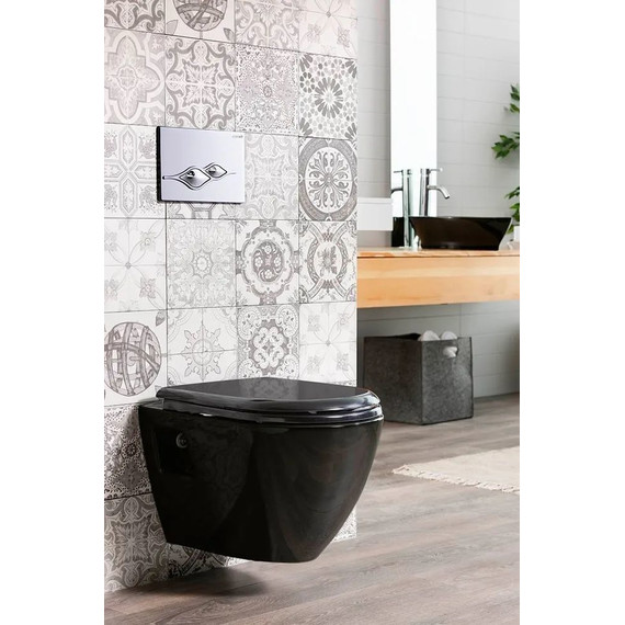 Унитаз-биде подвесной Creavit Single TP325.40000, черный фото 2