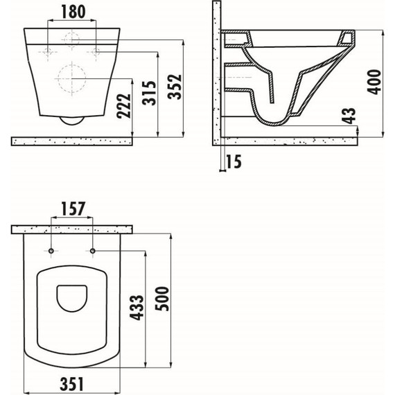 Унитаз подвесной Creavit Sorti SR320.00100 - 5 Унитаз подвесной Creavit Sorti SR320.00100 фото 5