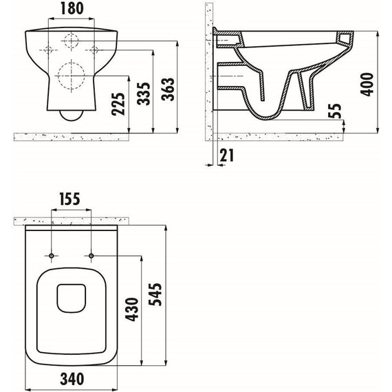 Унитаз подвесной Creavit Sphinx SP320.00100 - 6 Унитаз подвесной Creavit Sphinx SP320.00100 фото 6