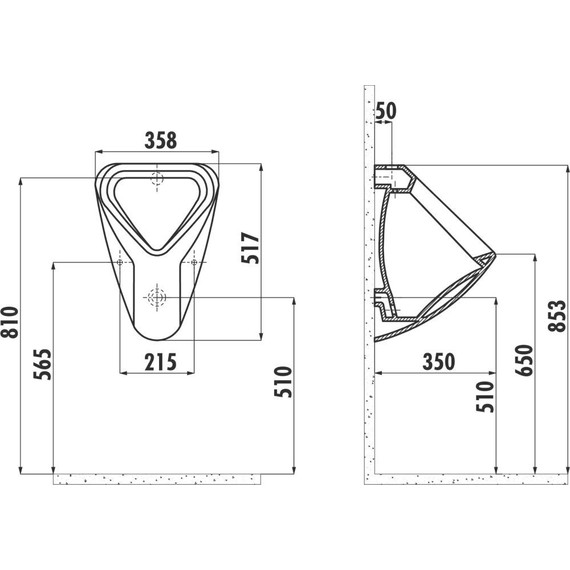 Писсуар подвесной Creavit TP630 фото 2