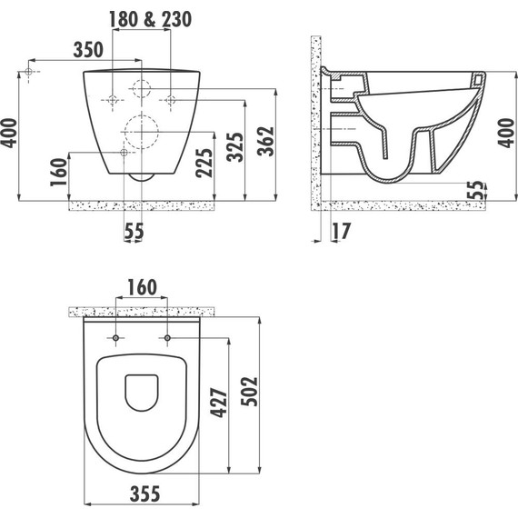 Унитаз-биде подвесной Creavit Terra TP325.00000 фото 2