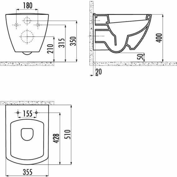 Унитаз подвесной Creavit Tetra TP326.00100 - 4 Унитаз подвесной Creavit Tetra TP326.00100 фото 4