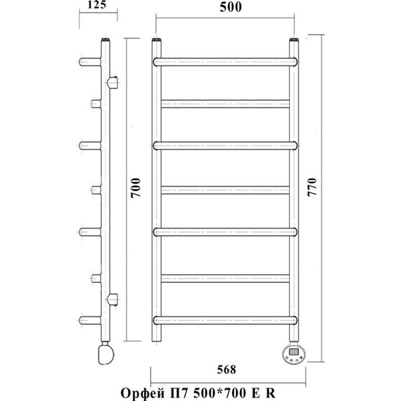 Полотенцесушитель электрический Domoterm Орфей П7 500х700 мм ER фото 3