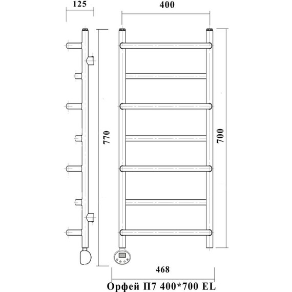 Полотенцесушитель электрический Domoterm Орфей АБР П7 400х700 мм ER, цвет античная бронза фото 4