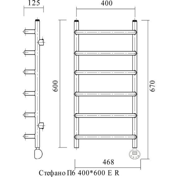 Полотенцесушитель электрический Domoterm Стефано П6 400х600 мм ER фото 4