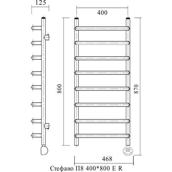 Полотенцесушитель электрический Domoterm Стефано П8 400х800 мм ER фото 4