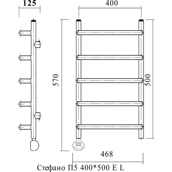 Полотенцесушитель электрический Domoterm Стефано П5 400х500 мм EL фото 4