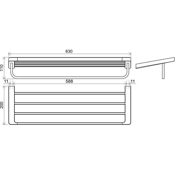 Полка для полотенец Ravak 10° X07P563, цвет чёрный - 3 Полка для полотенец Ravak 10° X07P563, цвет чёрный фото 3