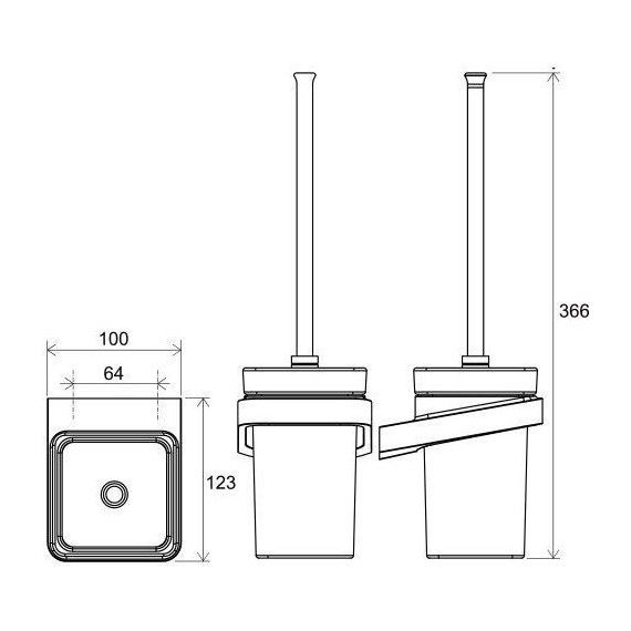 Ершик для унитаза Ravak 10° X07P566, цвет чёрный фото 4