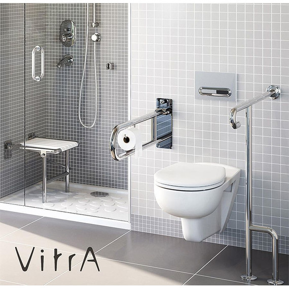 Унитаз подвесной безободковый Vitra Conforma 5810B003-6234 для людей с ограниченными возможностями, с крышкой дюропласт фото 5