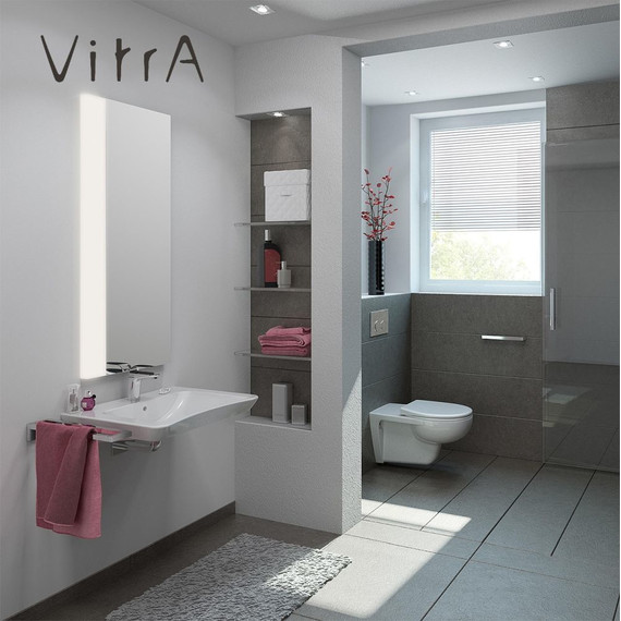 Унитаз подвесной безободковый Vitra Conforma 5810B003-6234 для людей с ограниченными возможностями, с крышкой дюропласт фото 6