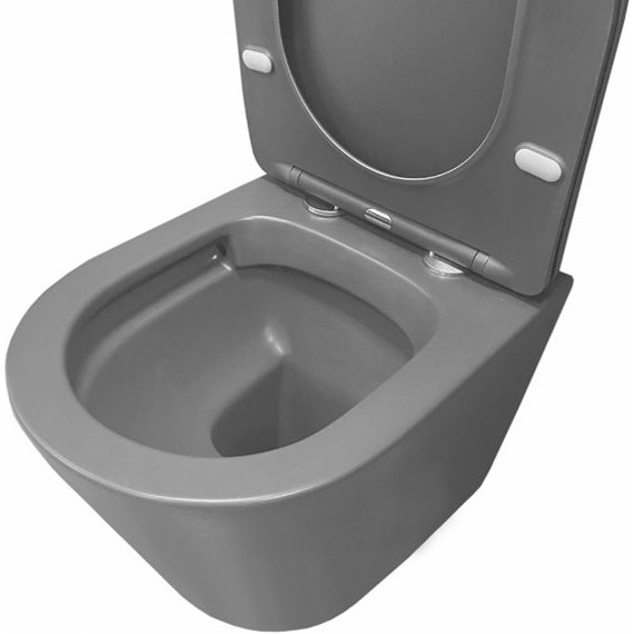 Унитаз подвесной безободковый Comforty 105MDH с крышкой микролифт, графит матовый, Цвет производителя: чёрный фото 2