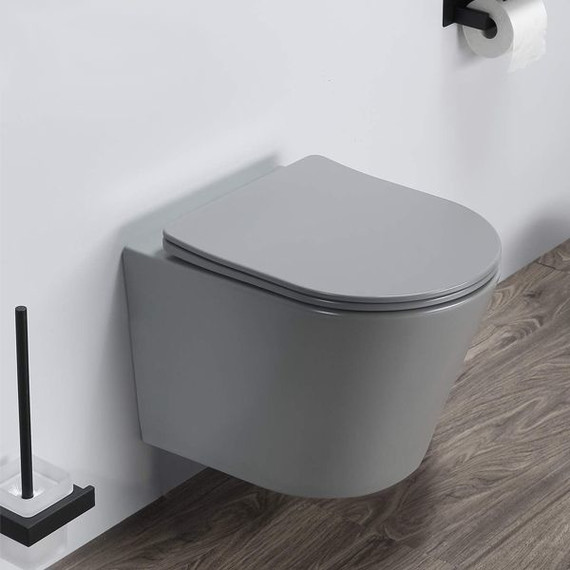 Унитаз подвесной безободковый Comforty 105MH с крышкой микролифт, серый матовый, Цвет производителя: серый фото 