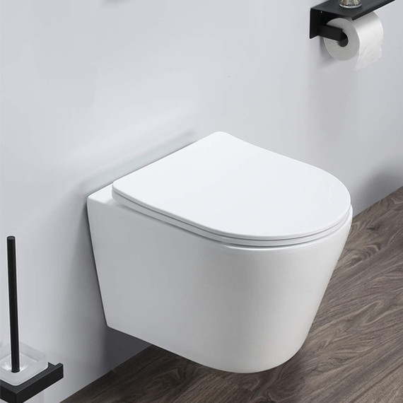 Унитаз подвесной безободковый Comforty 105 с крышкой микролифт, Цвет производителя: белый фото 