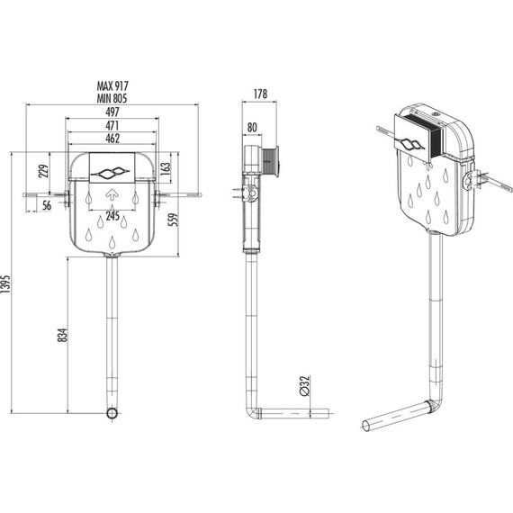 Инсталляция для чаши Генуя Creavit GR5006.01 фото 2