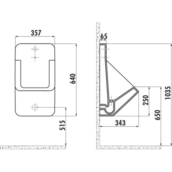 Писсуар подвесной сенсорный Creavit TP640.6, антрацит - 2 Писсуар подвесной сенсорный Creavit TP640.6, антрацит фото 2