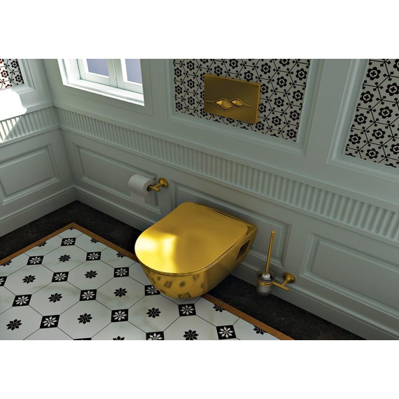 Унитаз подвесной Creavit Terra TP325.00110, золото фото 2