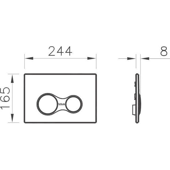 Кнопка смыва Vitra Sirius 740-0480, хром глянцевый фото 2