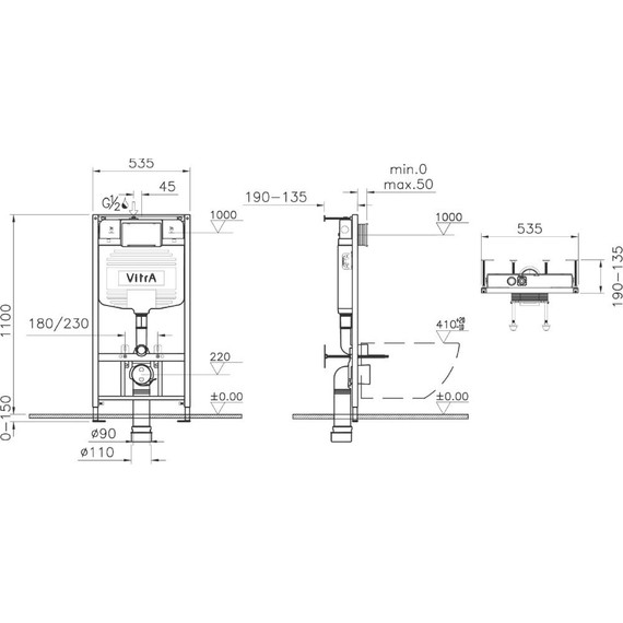 Смывной бачок скрытого монтажа Vitra V12 762-1740-01 фото 2