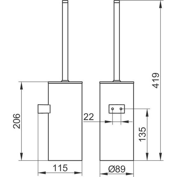 Ёршик для унитаза Keuco Moll 12769010101, цвет хром/антрацит - 2 Ёршик для унитаза Keuco Moll 12769010101, цвет хром/антрацит фото 2
