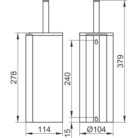 Ёршик для унитаза Keuco Plan 14964010100, цвет хром - 2 Ёршик для унитаза Keuco Plan 14964010100, цвет хром фото 2