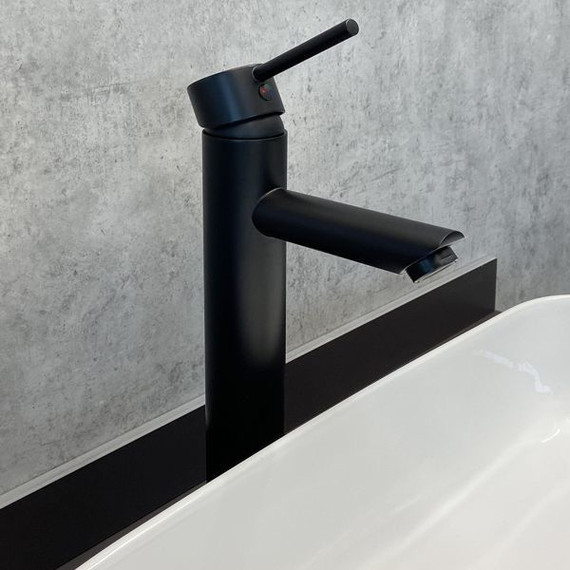 Смеситель для раковины высокий Comforty FC018B-CMT, черный матовый фото 2