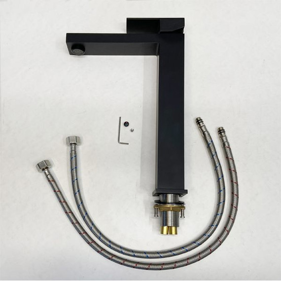 Смеситель для раковины высокий Comforty FC045B-CMT, черный матовый фото 6