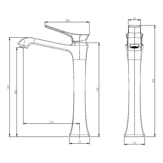 Смеситель для раковины высокий Comforty FC066B-CCT фото 8