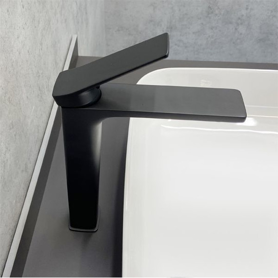 Смеситель для раковины высокий Comforty FC071B-CMT, черный матовый, Цвет производителя: чёрный матовый фото 2